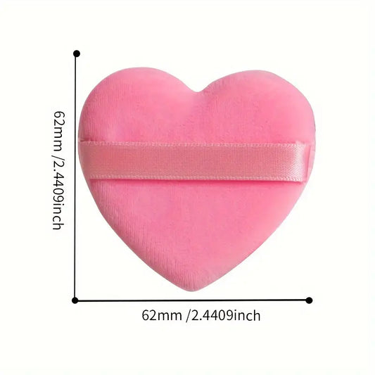 Heart-Shaped Velvet Makeup Sponge