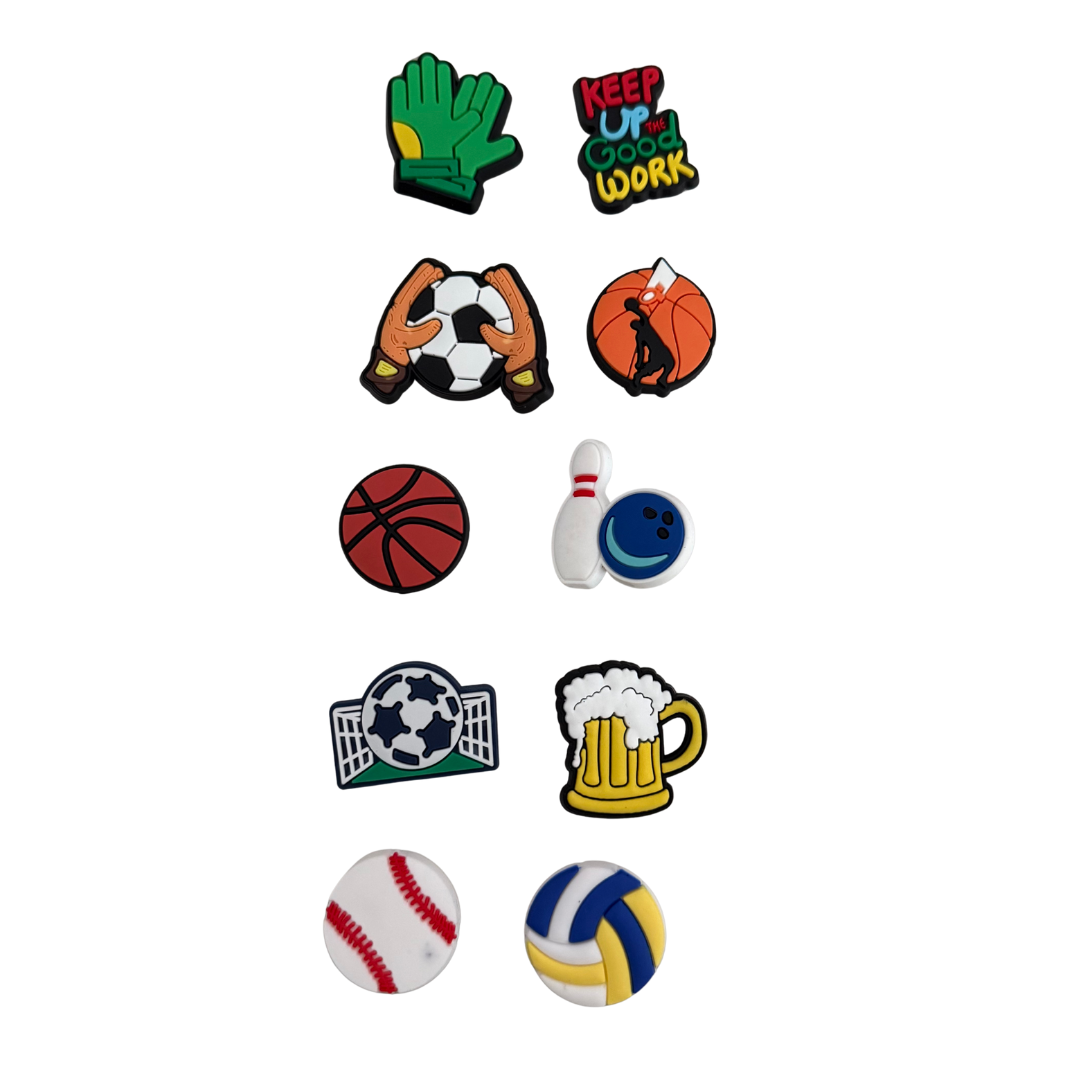 Sporty Mix 10pcs Shoe Charms