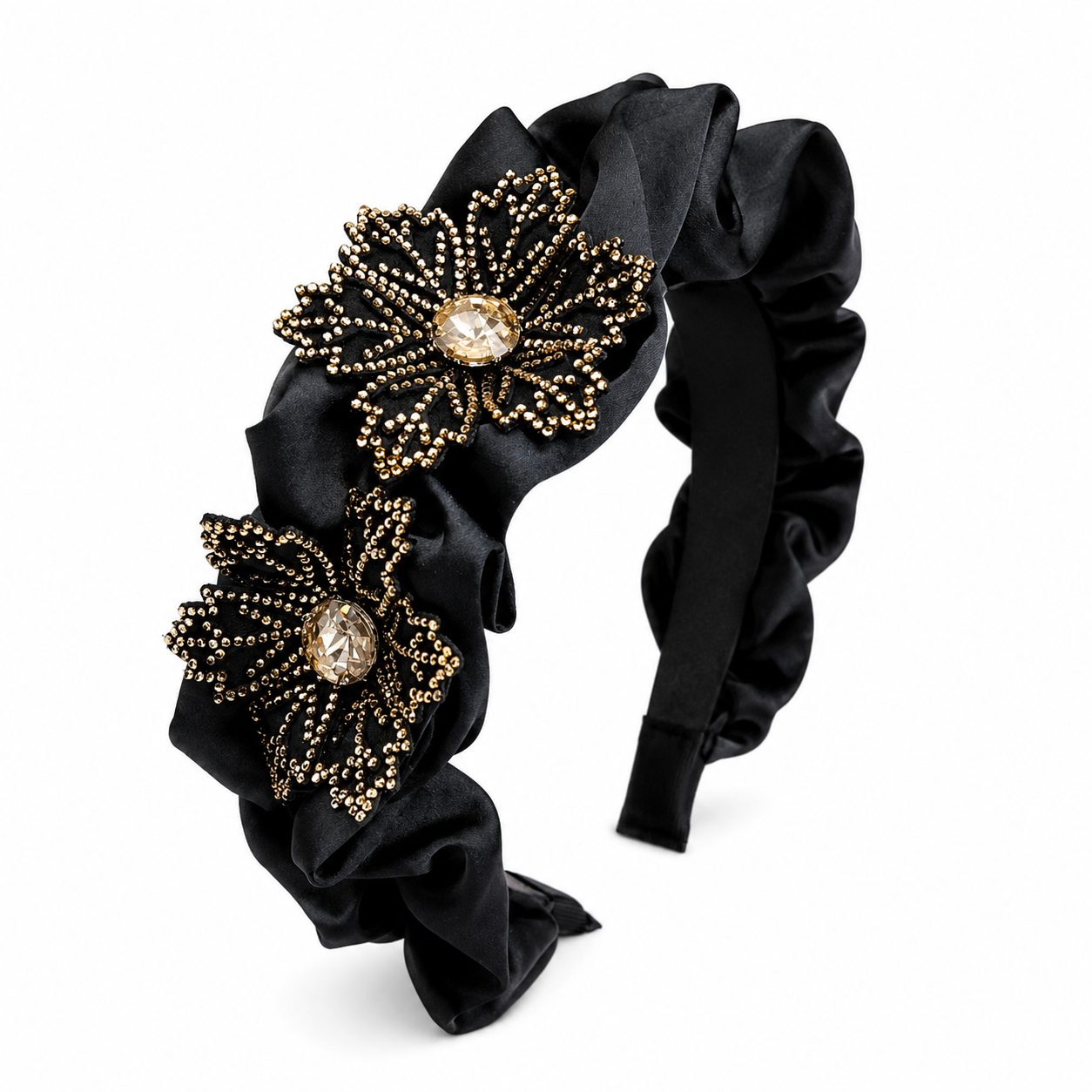 Luxury Satin Floral Rhinestone Headband Collection Bundle β Set of 4