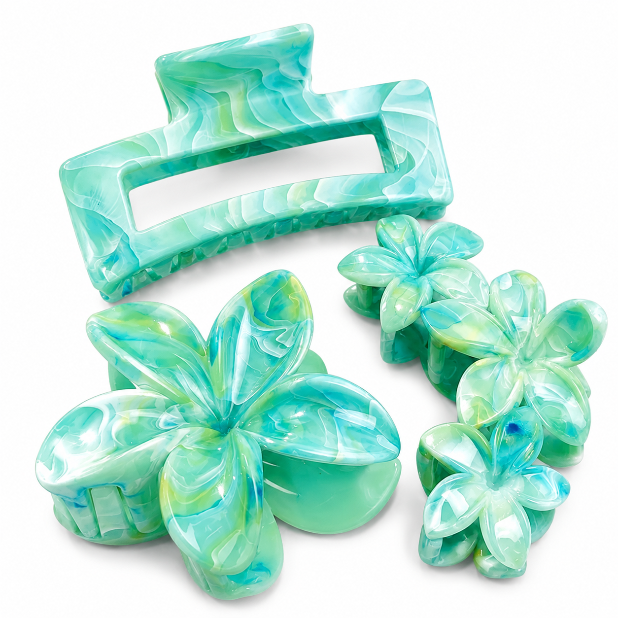 Tropical Breeze Hair Claw Clip Set 3pcs