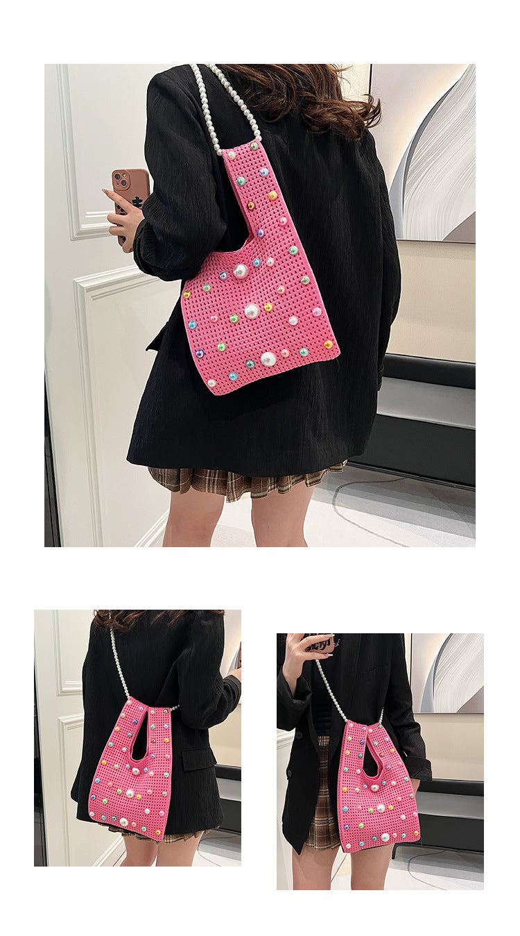 Beaded Crochet Shoulder Bag