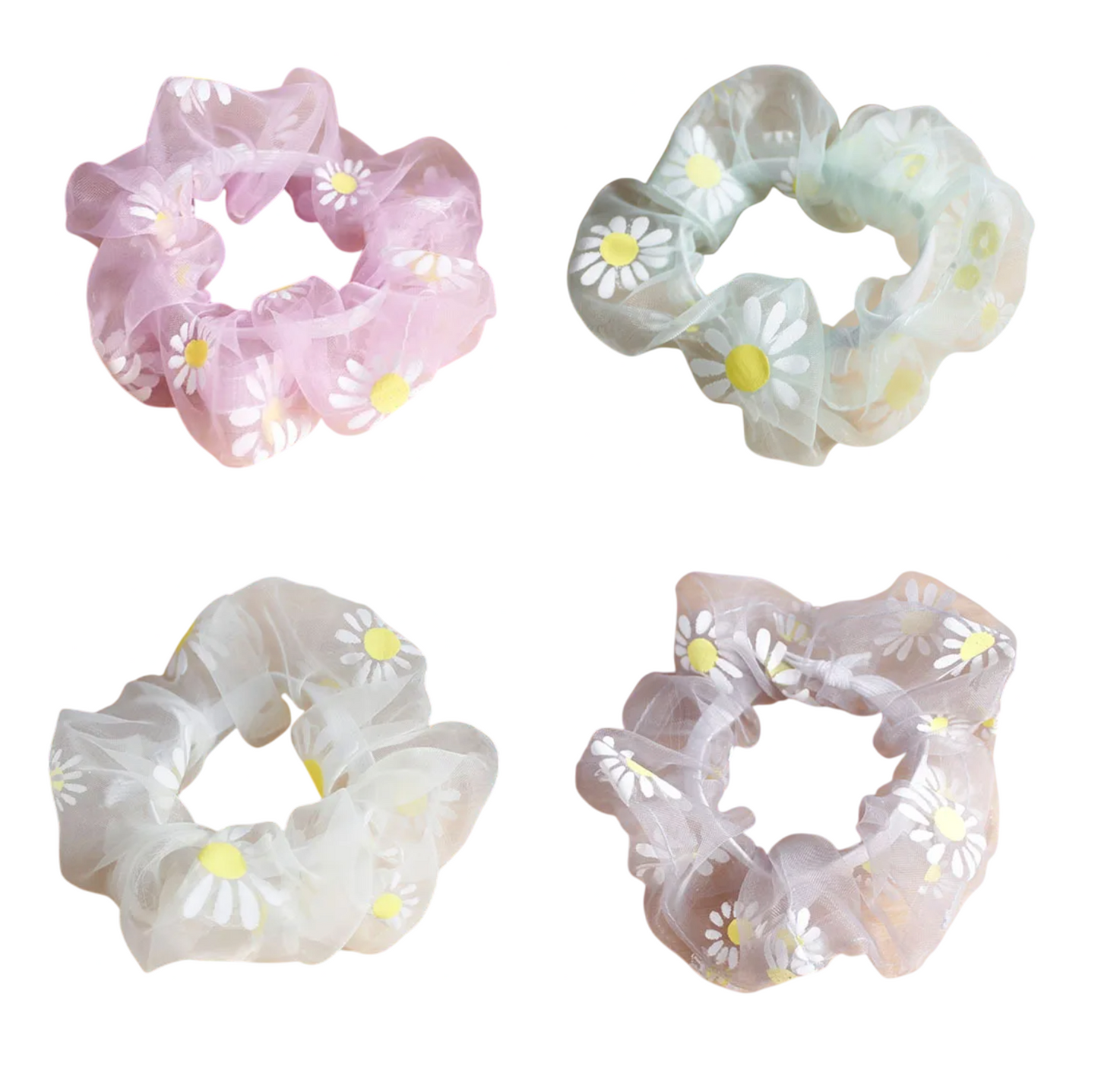 Sweet Daisy Cloth Hair Tie 4pcs