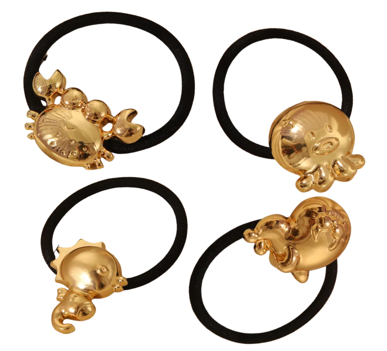 Ocean Animal Hair Ties 4pcs
