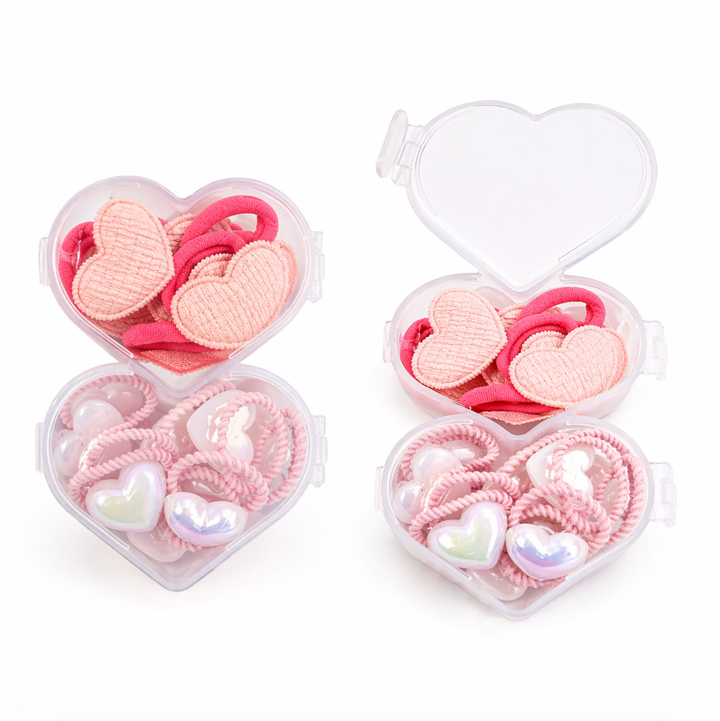 Heart Hair Tie Set in Heart Case 20pcs