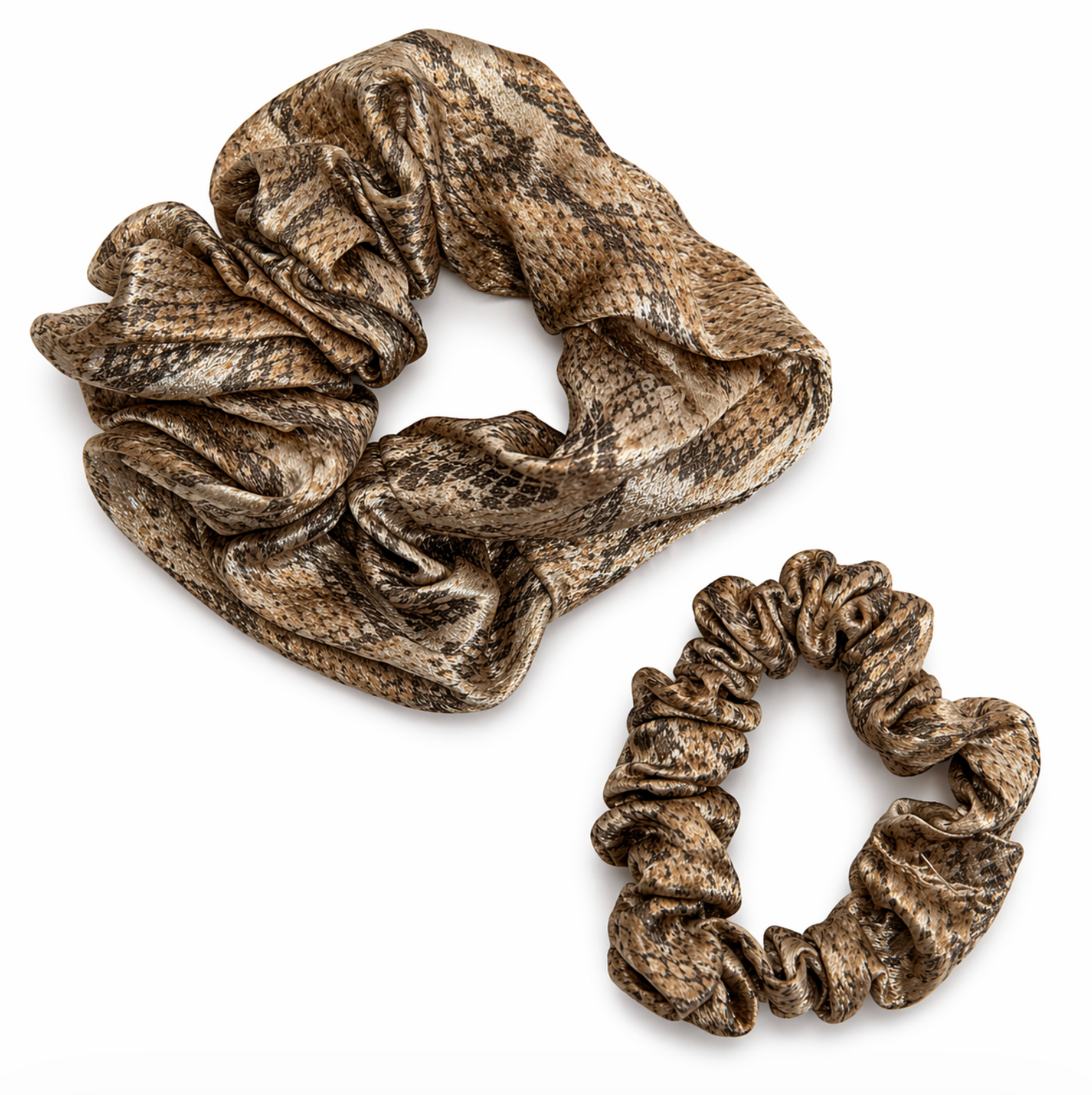 Luxe Animal Print Satin Scrunchie Set 8pcs