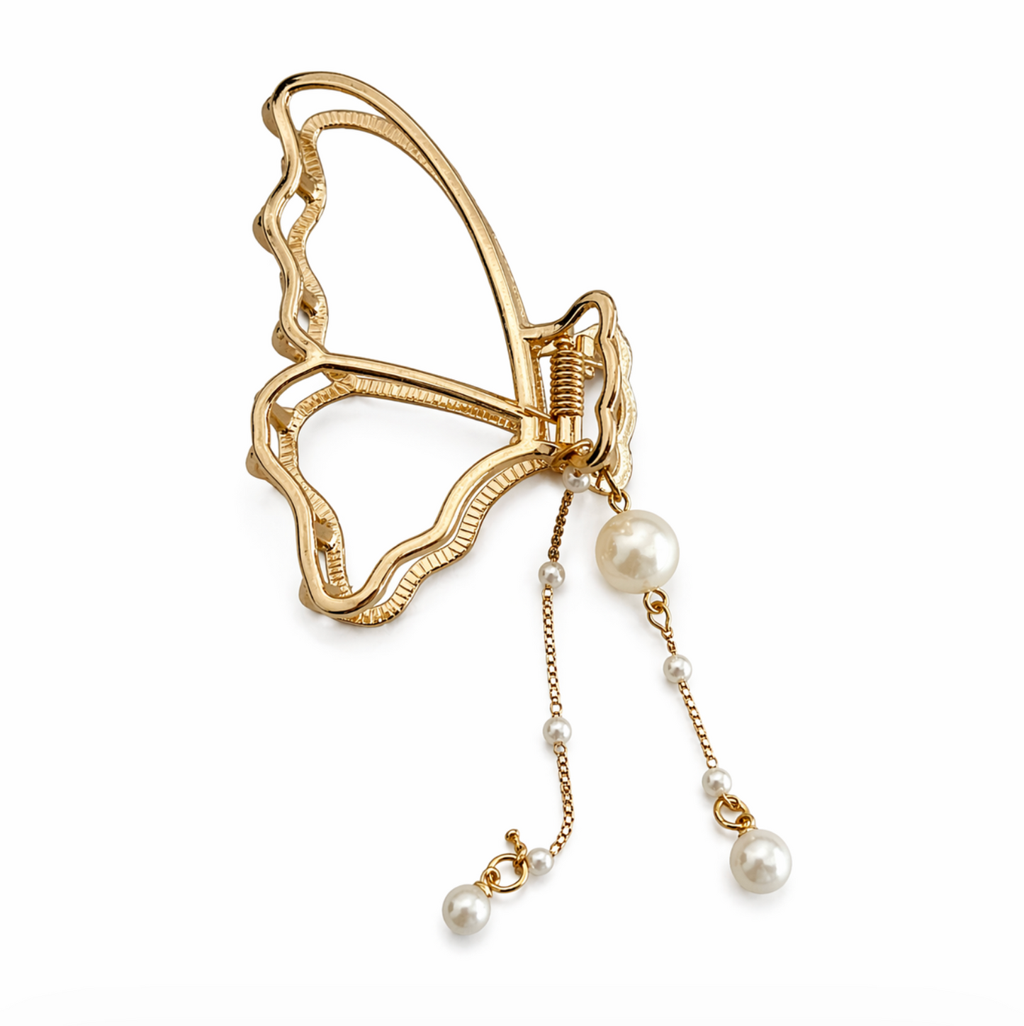 Butterfly Hair Claw Clip with Pearl Tassel