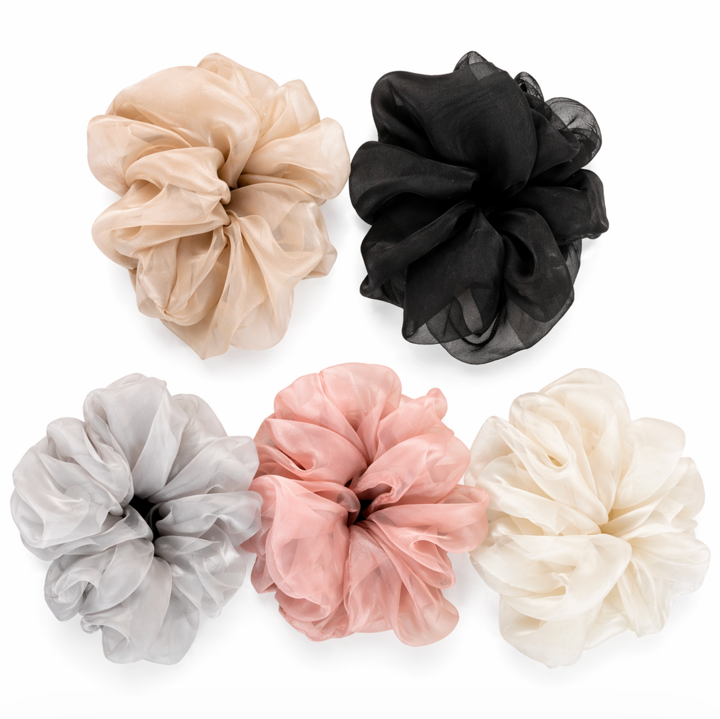 Soft Chiffon Hair Scrunchie Set 5pcs