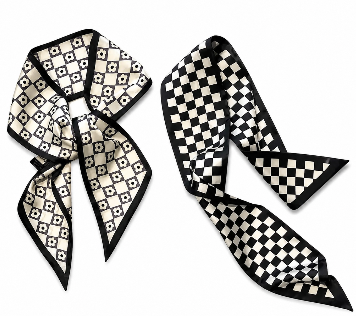 Checkerboard Twilly Scarf Set 2pcs