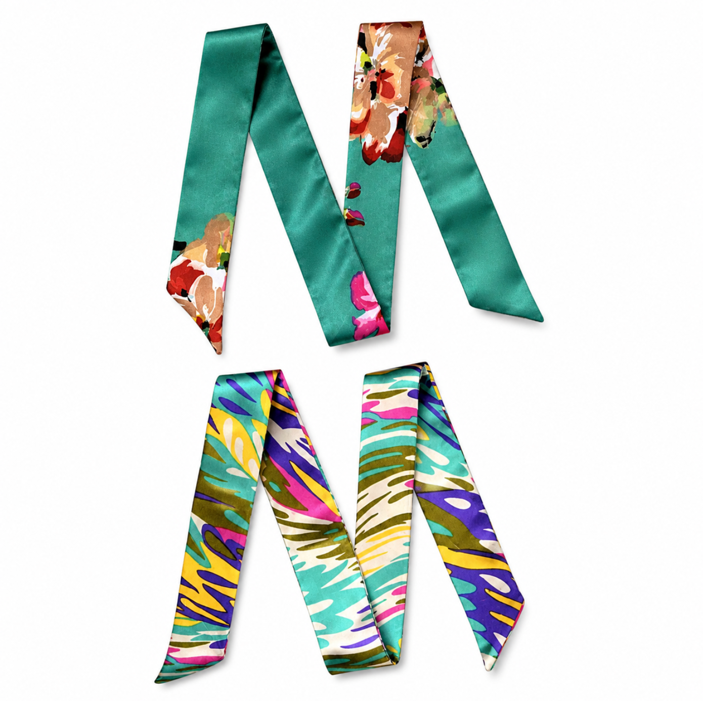 Colourful Twilly Scarf Set 2pcs
