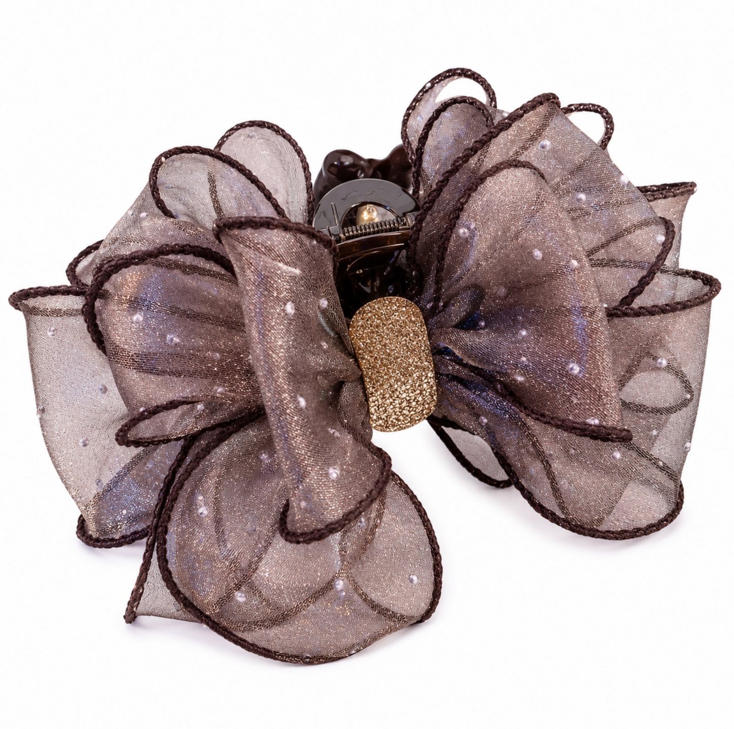 Sparkle Organza Bow Hair Clip
