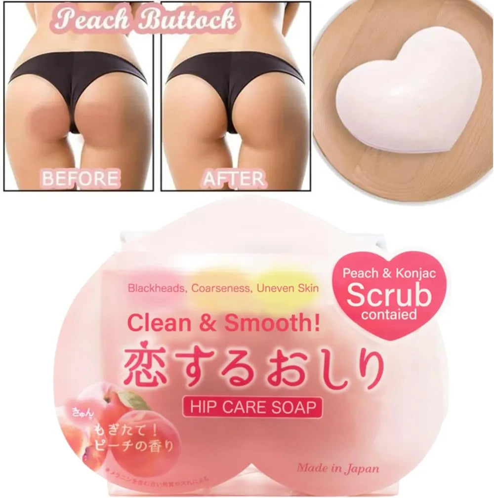 PELICAN Koisuru Oshiri Hip Care Soap Peach Scrub Bar 80g