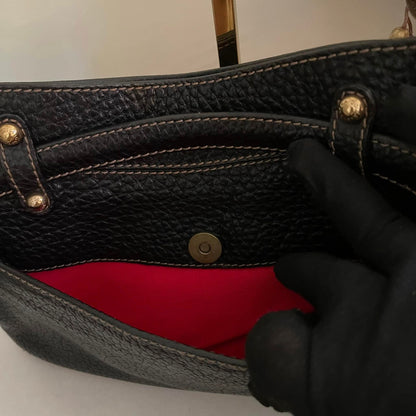 Pre-loved Dolce & Gabbana Black Pebbled Leather Shoulder Bag