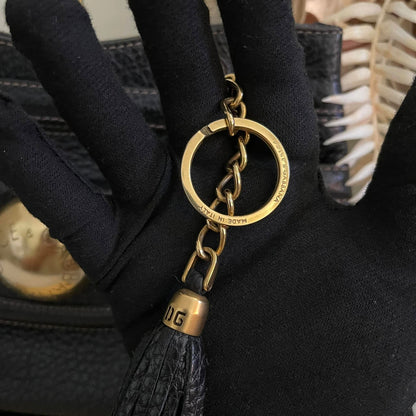 Pre-loved Dolce & Gabbana Black Pebbled Leather Shoulder Bag