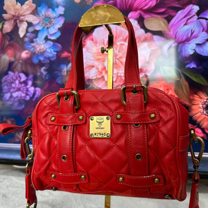 Pre-loved MCM Boston Leather Bowling Bag 25cm