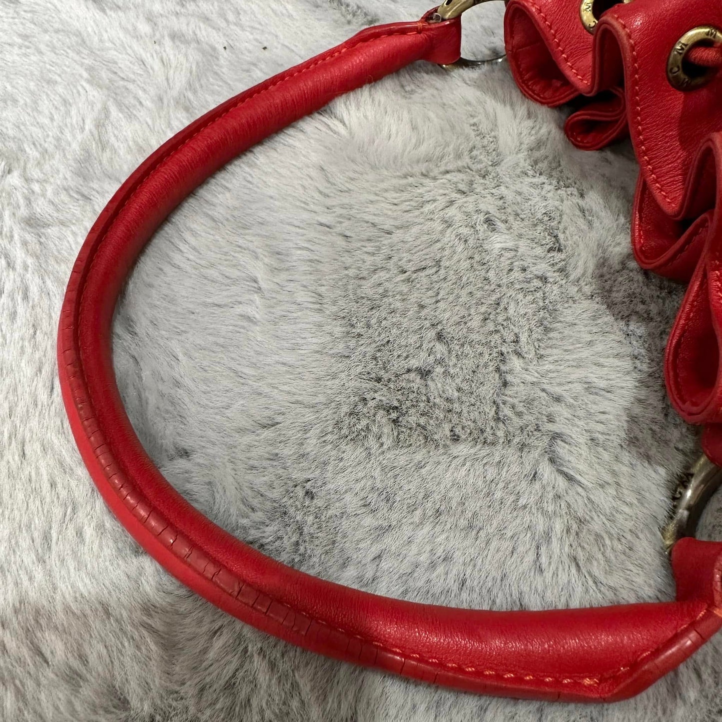 Pre-loved MCM Bucket Bag Red