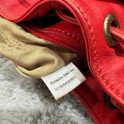 Pre-loved MCM Bucket Bag Red
