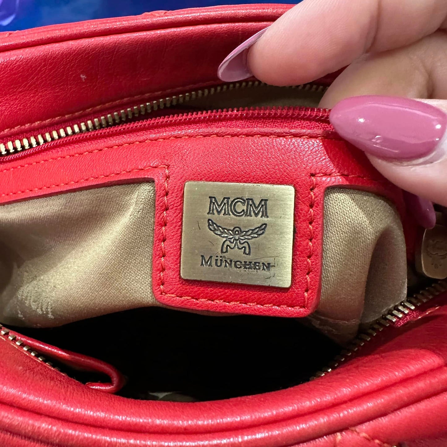 Pre-loved MCM Boston Leather Bowling Bag 25cm