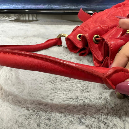 Pre-loved MCM Bucket Bag Red