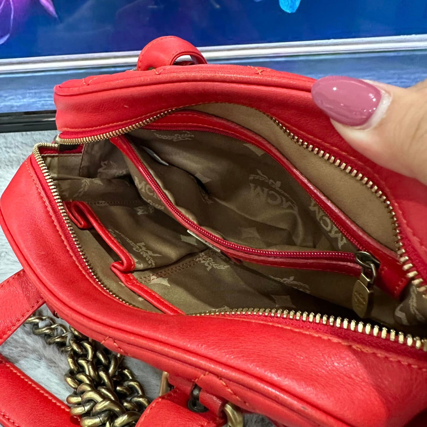 Pre-loved MCM Boston Leather Bowling Bag 25cm