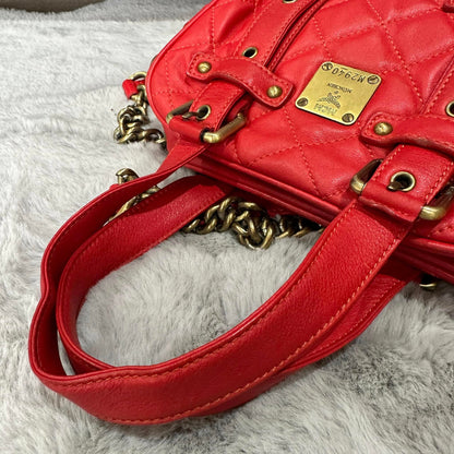 Pre-loved MCM Boston Leather Bowling Bag 25cm