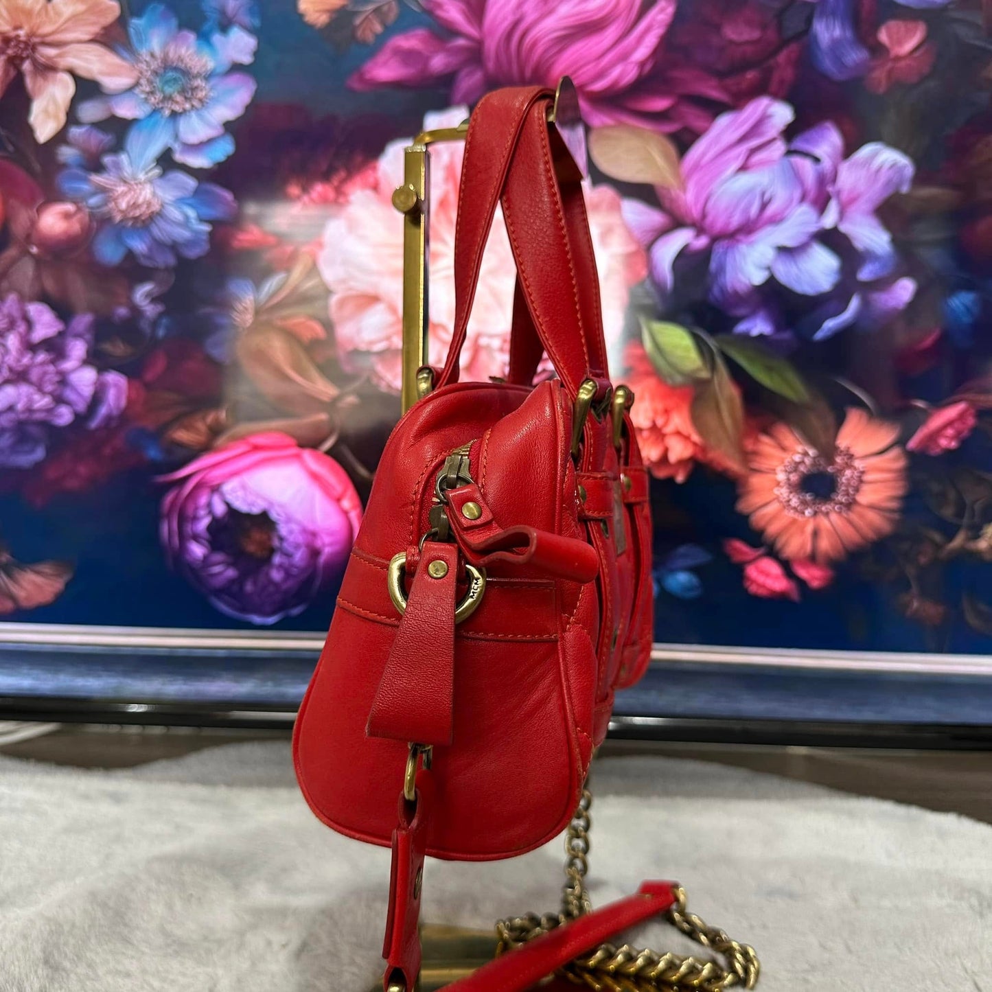 Pre-loved MCM Boston Leather Bowling Bag 25cm