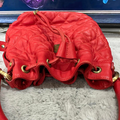 Pre-loved MCM Bucket Bag Red