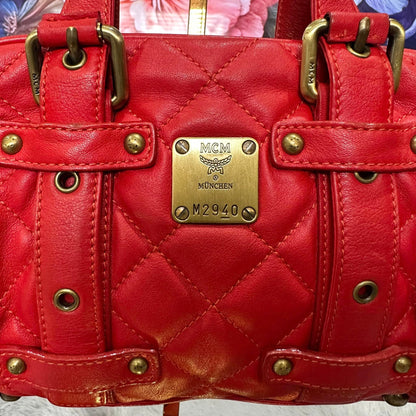 Pre-loved MCM Boston Leather Bowling Bag 25cm
