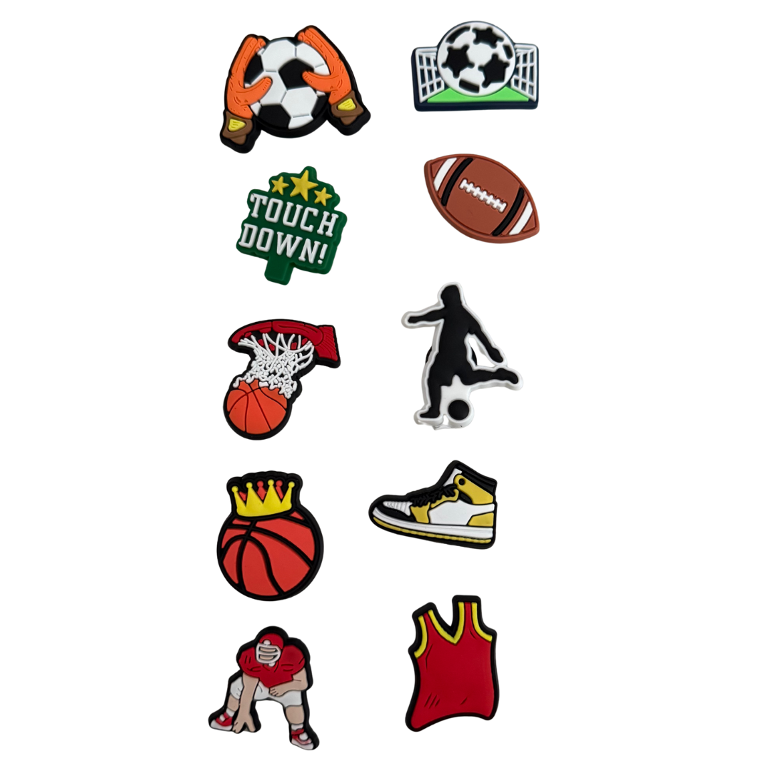 Sporty Vibes 10pcs Shoe Charms