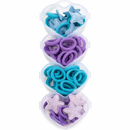 Sweet Heart Hair Tie Set 56pcs