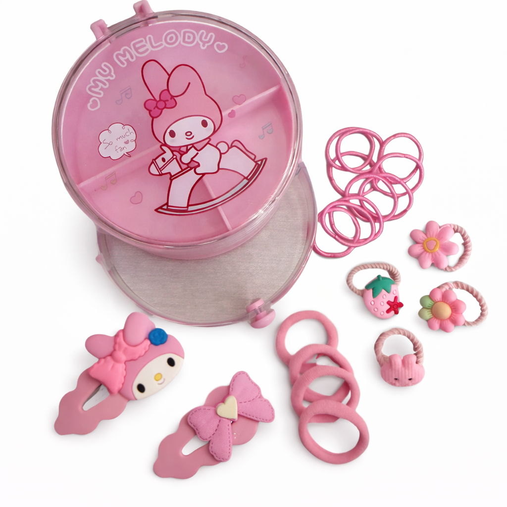 Pink Mini Hair Accessories Set 20pcs