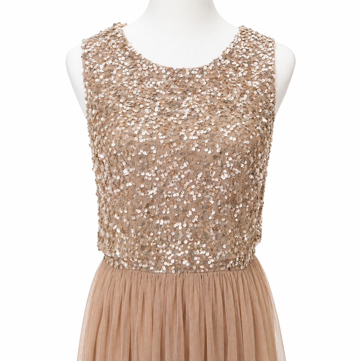 Maya Deluxe Embellished Tulle Maxi Dress Size UK 8