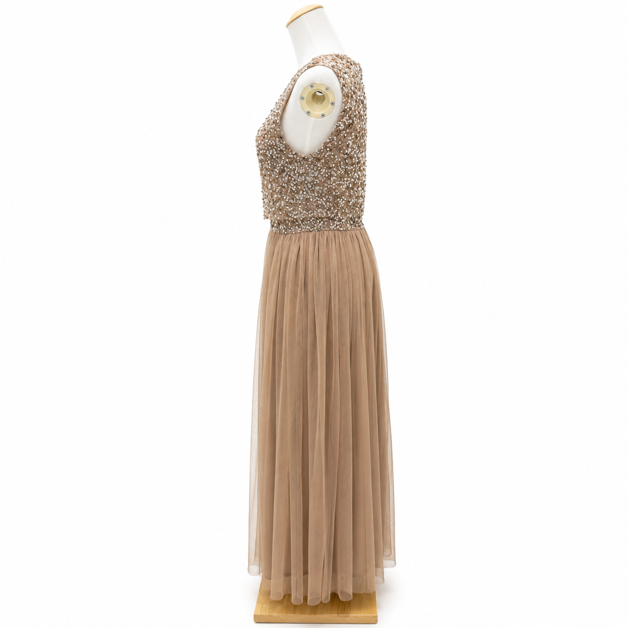 Maya Deluxe Embellished Tulle Maxi Dress Size UK 8