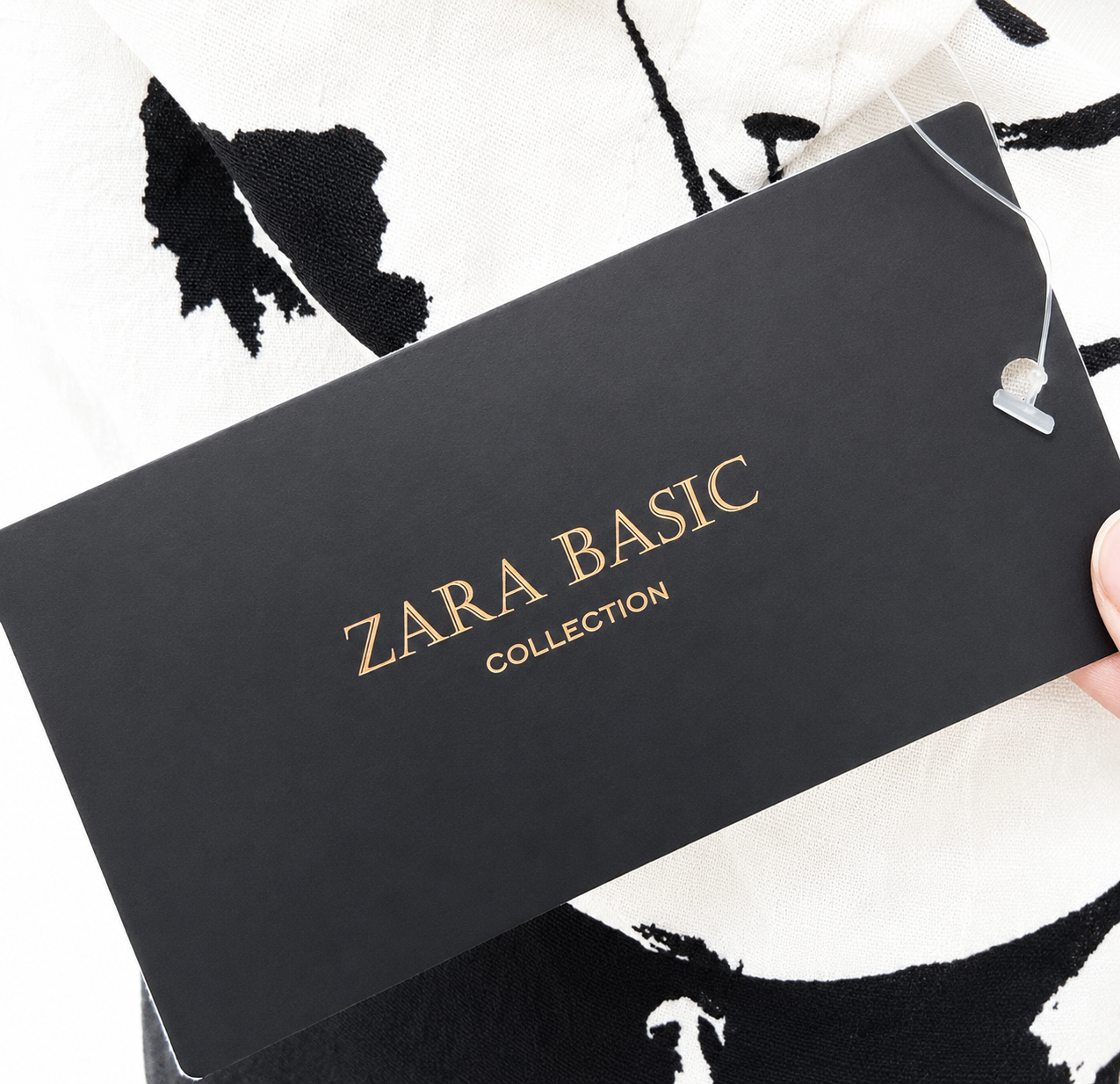 Zara Basic Black & White Floral Fit & Flare Dress Size S