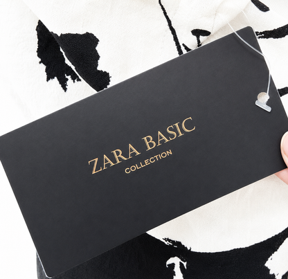Zara Basic Black & White Floral Fit & Flare Dress Size S