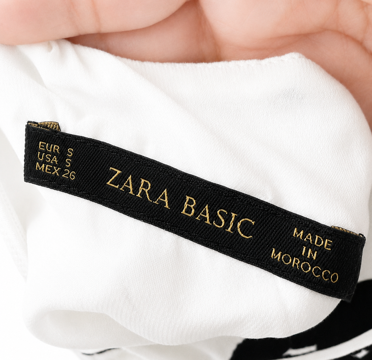 Zara Basic Black & White Floral Fit & Flare Dress Size S