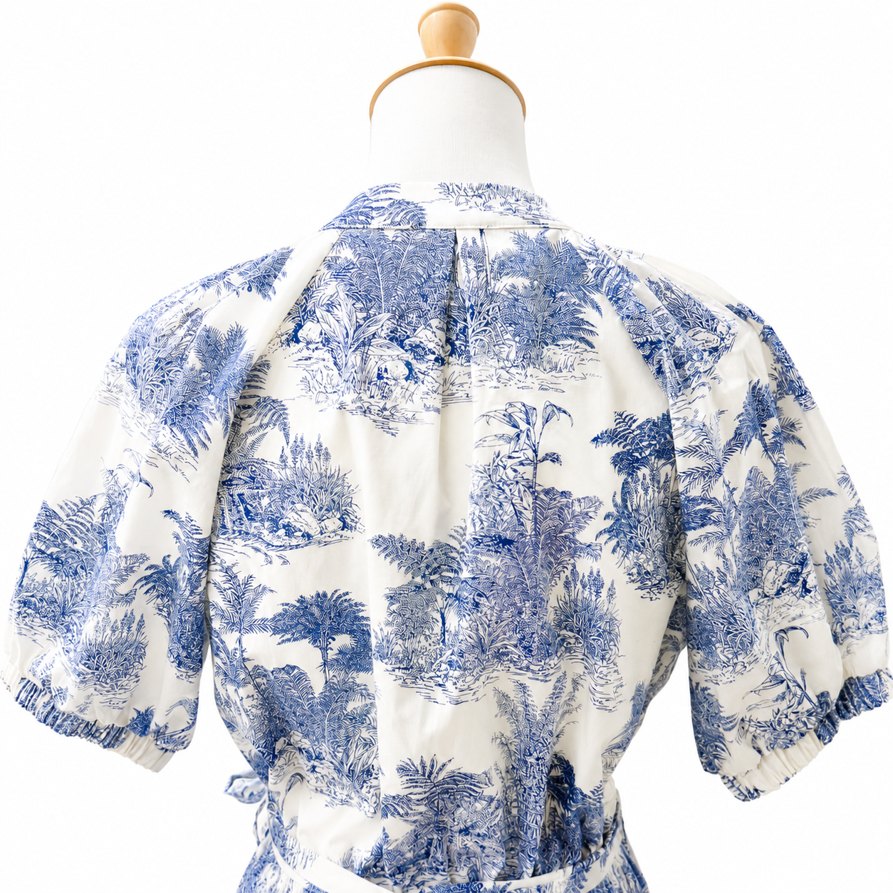 Dotti Blue Toile Print Tie-Waist Mini Dress Size 10