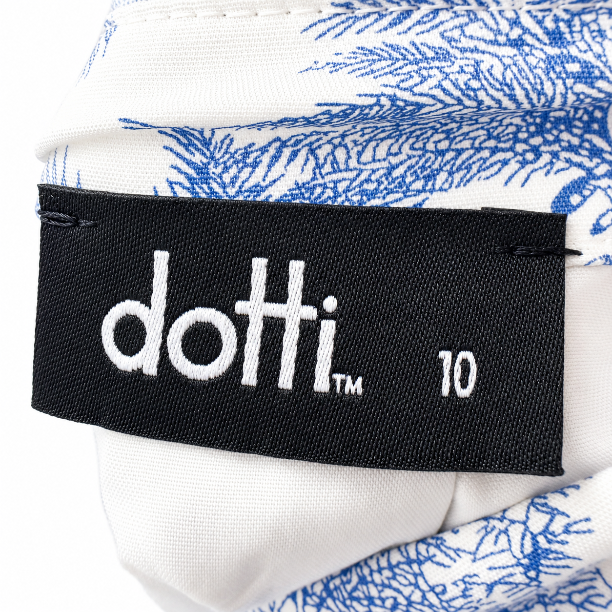 Dotti Blue Toile Print Tie-Waist Mini Dress Size 10