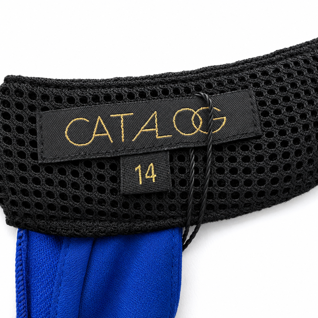 CATALOG Cobalt Blue & Black Halter Peplum Dress Size 14