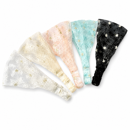 Embroidered Lace Floral Headband Collection Bundle – Set of 5