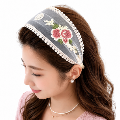 Embroidered Lace Floral Headband Trio Bundle