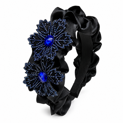 Luxury Satin Floral Rhinestone Headband Collection Bundle – Set of 4