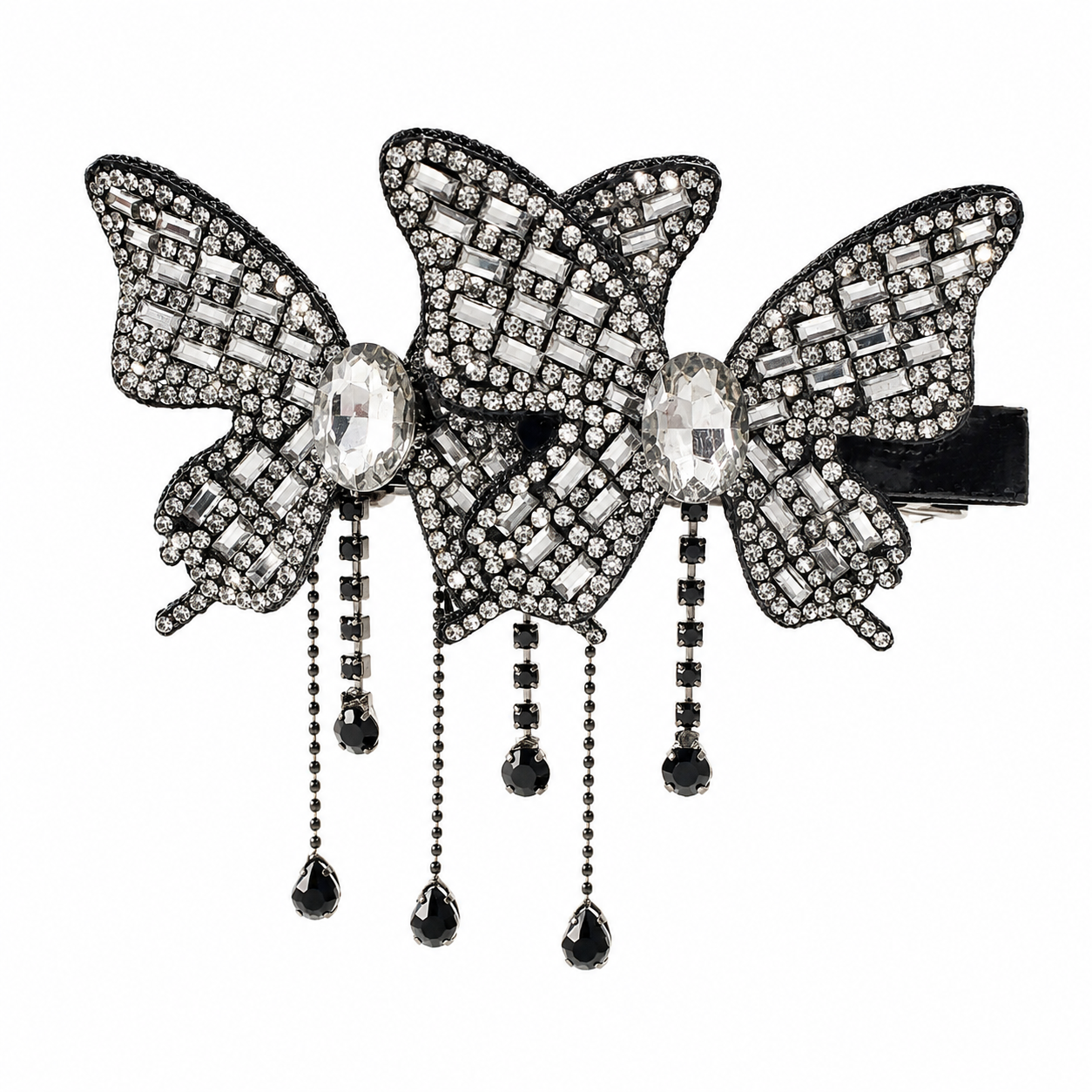 Crystal Butterfly Tassel Hair Clip