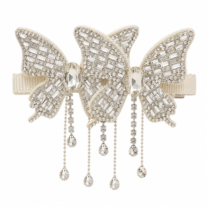 Crystal Butterfly Tassel Hair Clip