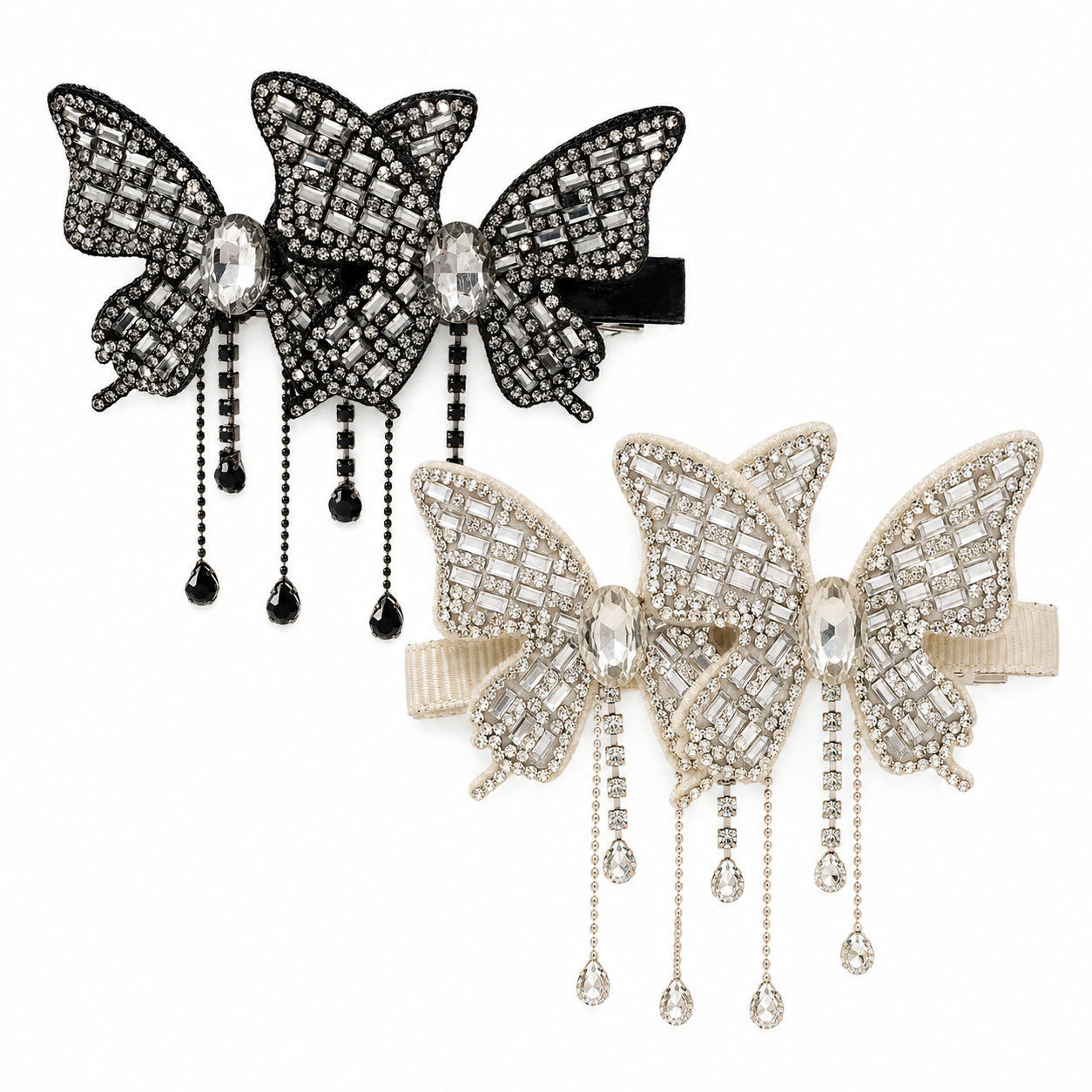 Crystal Butterfly Tassel Hair Clip