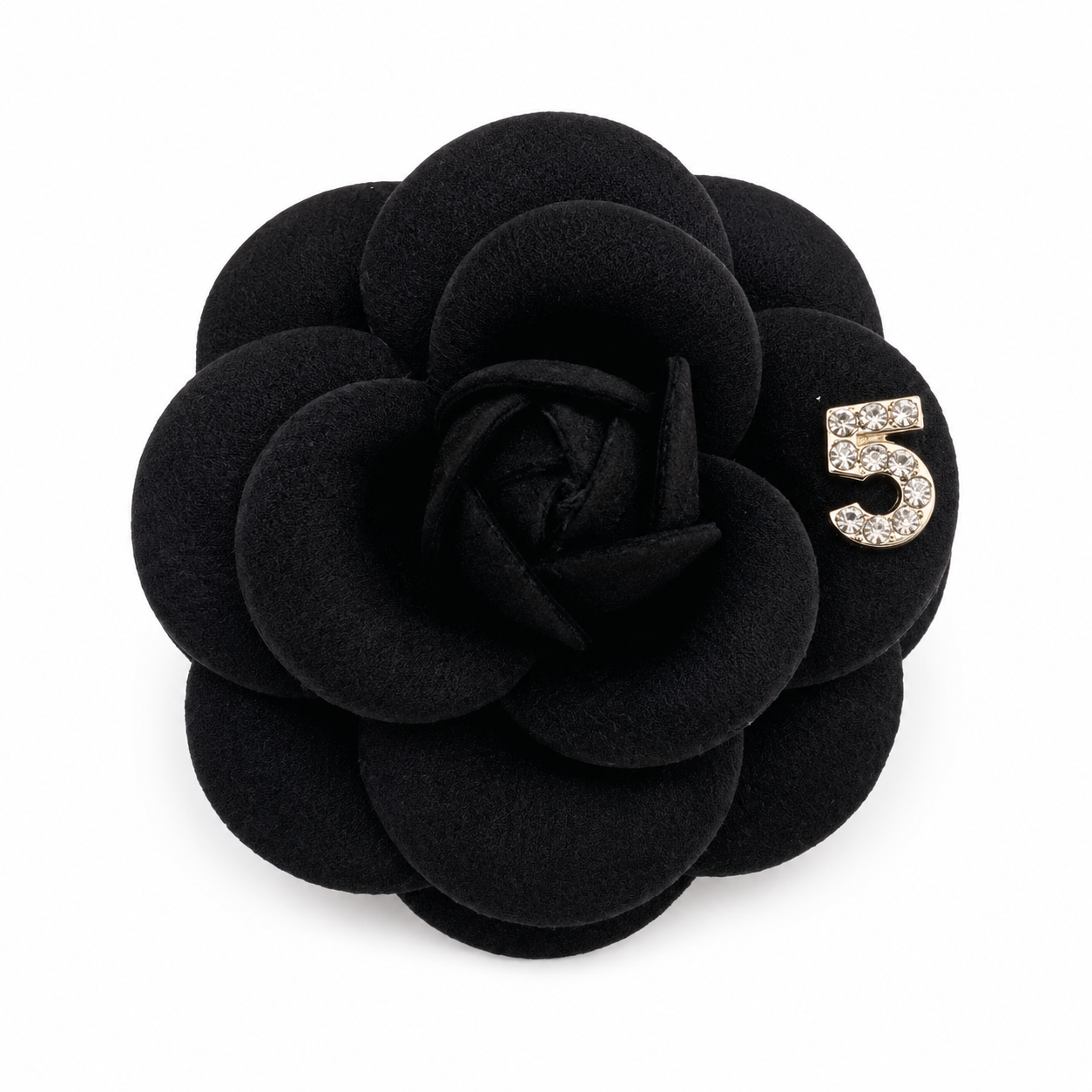 Luxury Tweed Camellia Flower Brooch Pin