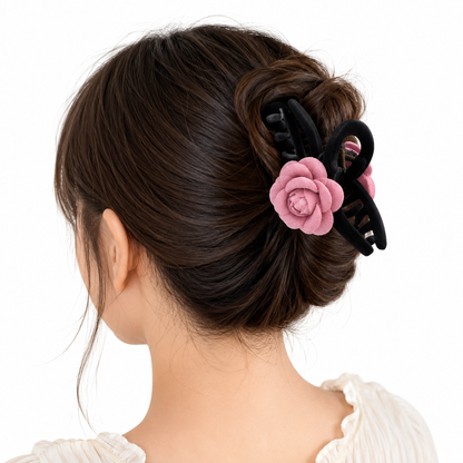 Velvet Rose Hair Claw Clip