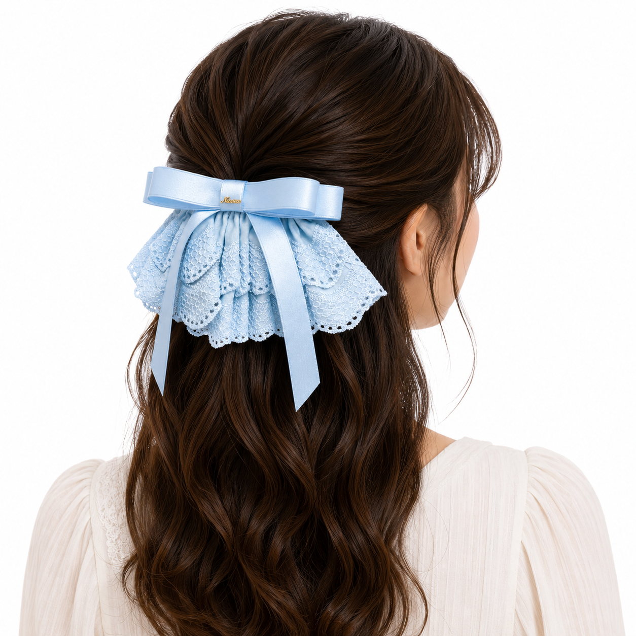 Vintage Lace Bow Barrette Hair Clip