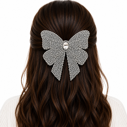 Diamond Bow Hair Clip 12cm