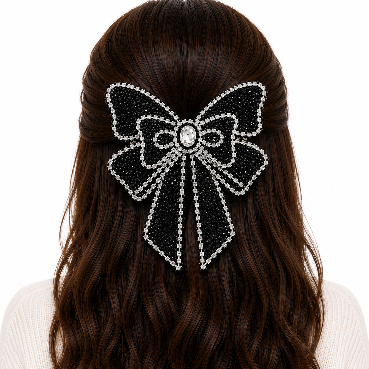 Diamond Bow Hair Clip 12cm