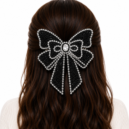 Diamond Bow Hair Clip 12cm